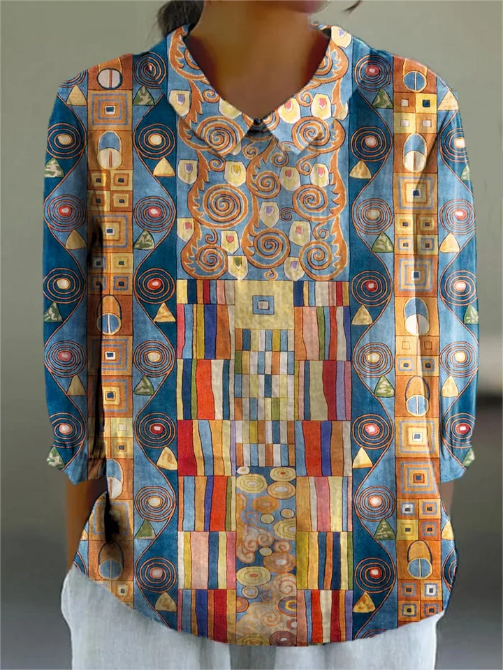 Merry | Vintage Floral Cotton-Linen Shirt