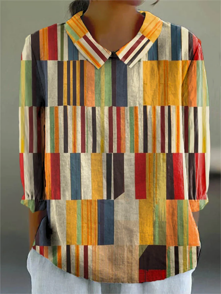 Merry | Vintage Floral Cotton-Linen Shirt