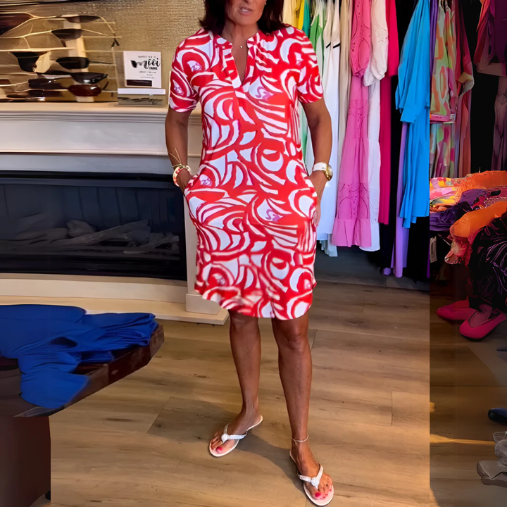 Tyla - Printed V-Neck Dress