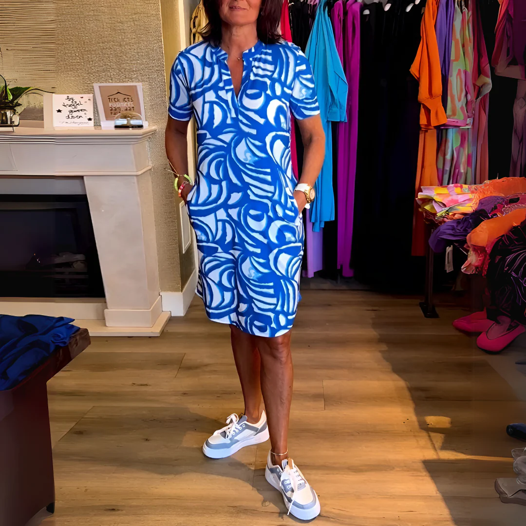 Tyla - Printed V-Neck Dress