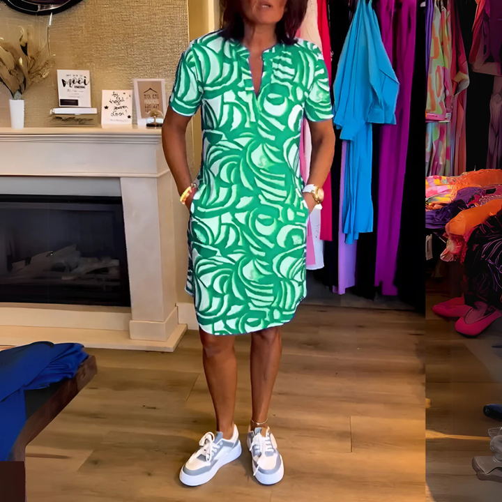 Tyla - Printed V-Neck Dress