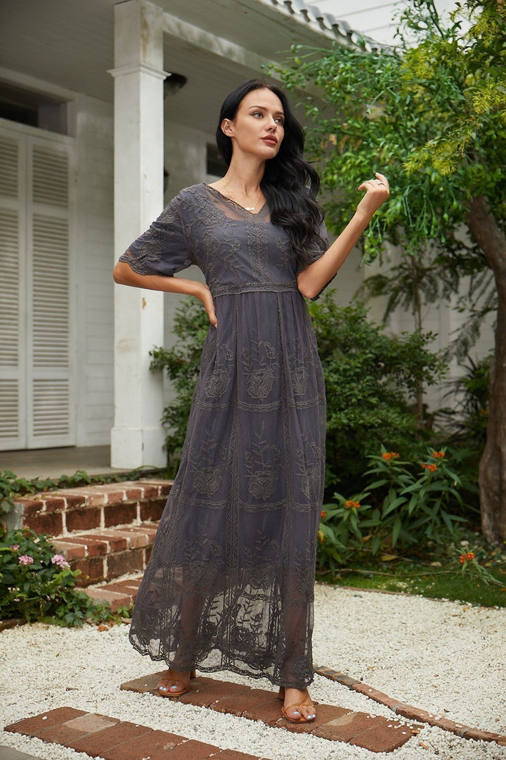 Clarita - Elegant Bloom Maxi Dress