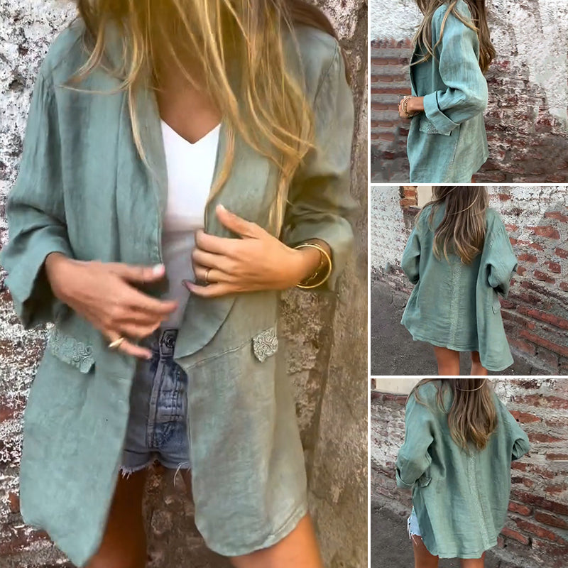 Donna - Blazer with unique design of cotton and linen for women