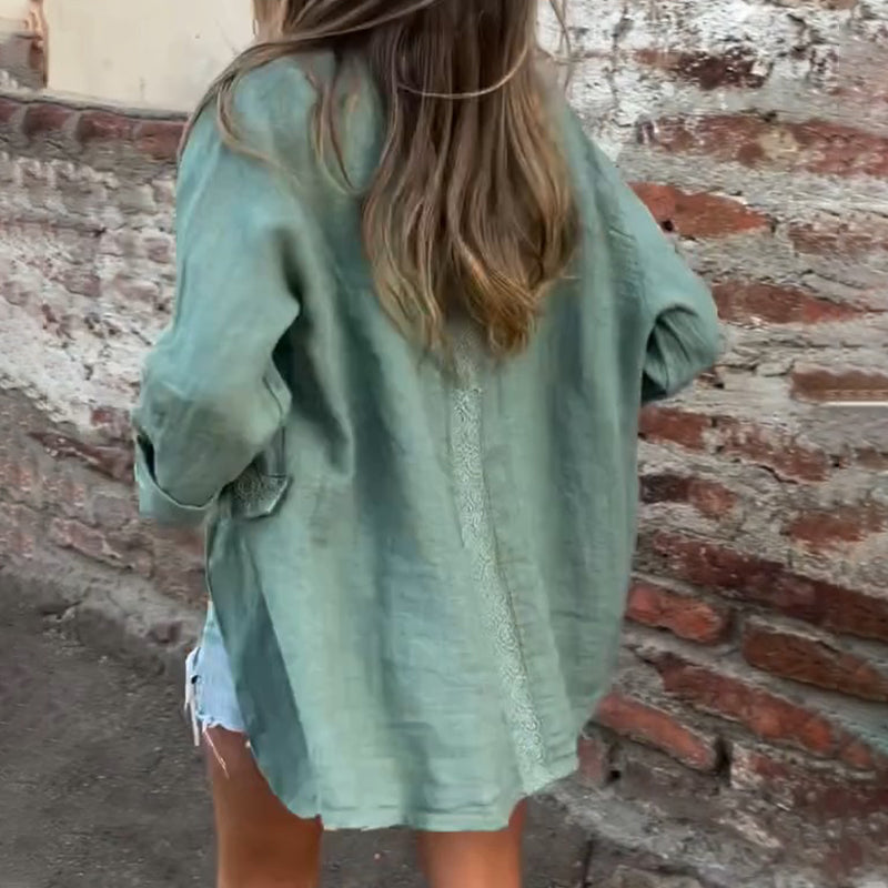Donna - Blazer with unique design of cotton and linen for women