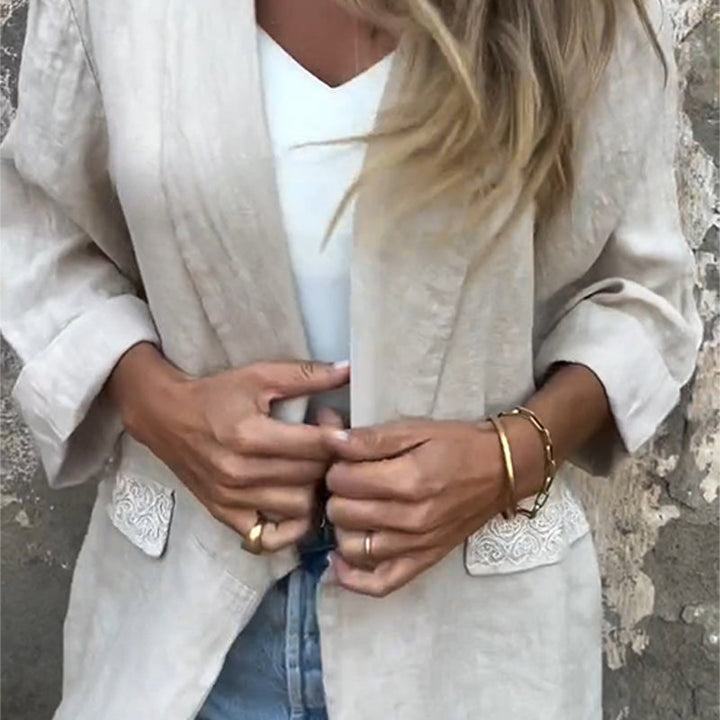 Donna - Blazer with unique design of cotton and linen for women