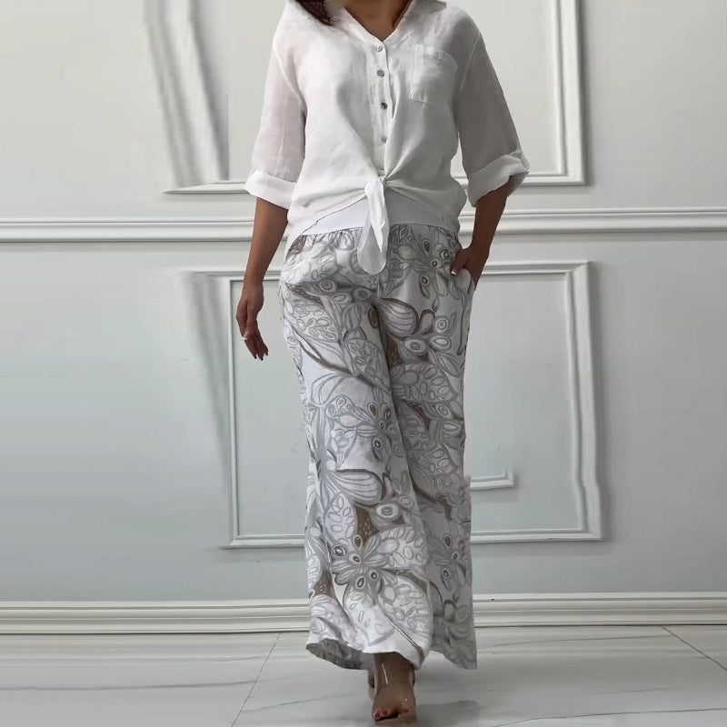 Naya™ - Comfy Blouse & High-Waist 2-Piece Set