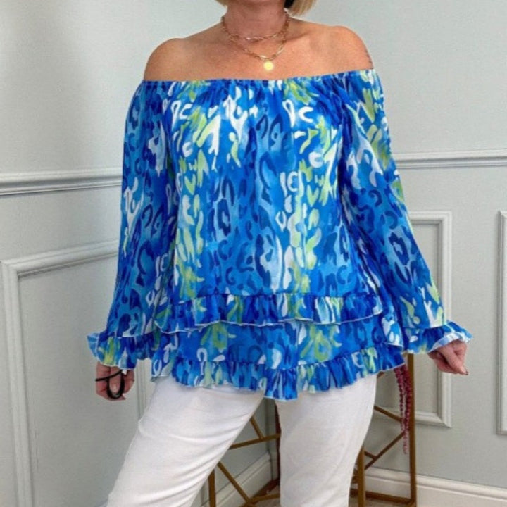 Women's Elegant Off-Shoulder Printed Top